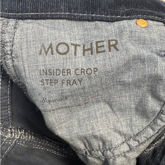 NWT Mother Denim NWOT Insider Crop Step Fray in Navy Corduroy - Picture 10 of 15